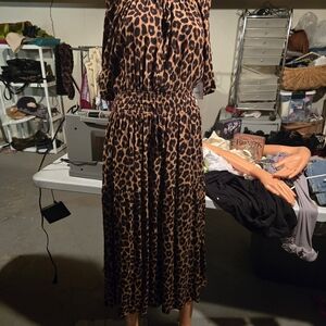 Time and Tru Animal Print Midi Dress